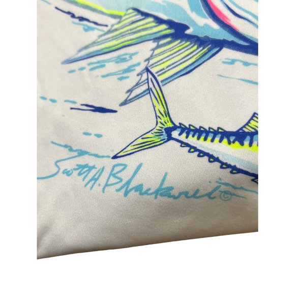 Rip a Lip Fish Wear Long Sleeve Shirt White Neon Scott Blackwell Size 3XL - Picture 3 of 6